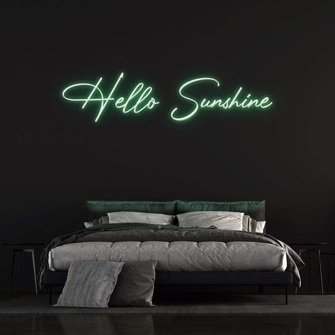 Hello Sunshine LED neon sign, perfect for adding positivity and charm to home or event decor.