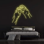 Hold Hands Neon Sign – A stunning illuminated decor piece for home or office, celebrating love and unity with a warm, glowing ambiance.