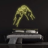 Hold Hands Neon Sign – A stunning illuminated decor piece for home or office, celebrating love and unity with a warm, glowing ambiance.