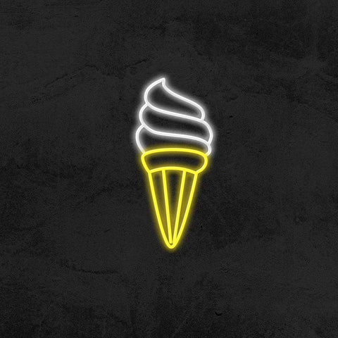 Italian Ice Cream green and white LED neon sign – eye-catching wall decor for gelato shops and restaurants, designed to attract customers and enhance ambiance.