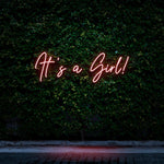 It's a Girl! red LED neon sign – bold and eye-catching decor for baby showers, gender reveal parties, and nursery decorations.

