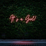 It's a Girl! red LED neon sign – bold and eye-catching decor for baby showers, gender reveal parties, and nursery decorations.

