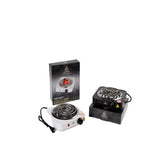 Karma 1000W adjustable electric hookah coil burner with a compact design, single hot grill, and efficient heating for hookah preparation.