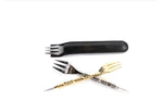 Karma hookah fork and poker in gold color, dual-purpose tool for preparing hookah bowls with ease, essential accessory for smooth hookah sessions.