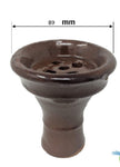 Khalil Mamoon XL clay hookah head bowl with a 4-inch height, 3.5-inch diameter, and funnel design, offering superior smoking experience for hookah enthusiasts.