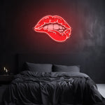 Kinky LED neon sign with seductive red lips, perfect for bold home or office wall décor, adding a provocative and artistic touch to any space.







