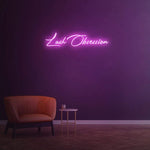 Glamorous Lash Obsession LED neon sign – Ideal for beauty salons and lash service studios, creating a chic ambiance.