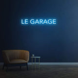 Le Garage neon sign – A stylish LED sign designed to light up your auto repair shop or garage with retro flair.