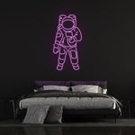 LED Astronaut Neon Sign – Space-themed nursery night light and wall decor, creating a calming atmosphere for bedtime and quiet time.