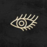 Energy-efficient eye with lashes LED neon sign for salon and bedroom wall decor.
