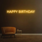 LED Happy Birthday neon sign, stylish wall decor for unforgettable celebrations.