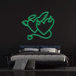 LED Neon Sign – 'Angel and Devil Hearts' wall decor for homes or events, a stylish and vibrant piece of art to liven up your space.