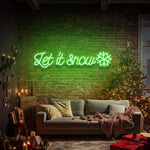 Let It Snow LED neon sign – Bright and festive winter-themed Christmas wall decor for home and businesses.