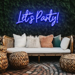 Bright and electrifying 'Let's Party' LED neon sign – Ideal for creating a lively atmosphere at parties.
