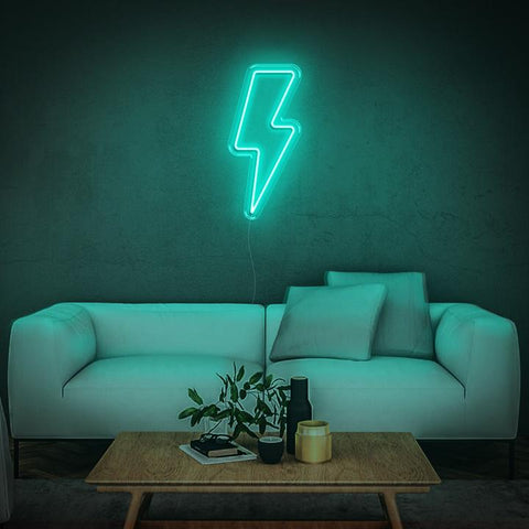 Stunning 'Lightning Strike' LED neon sign, ideal for home, office, or event space wall decor.