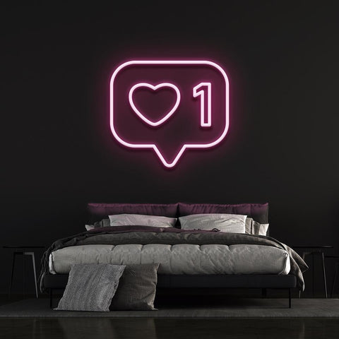Vibrant 'Like' LED neon sign, perfect wall decor for home, office, or trendy spaces