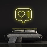 Trendy 'Like' neon sign, versatile enough to hang on the wall or place on a shelf for added style.