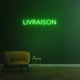Livraison LED neon sign, vibrant open sign for businesses, available in multiple colors