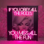 Marilyn Monroe UV Printed Neon Artwork – Iconic and elegant LED decor, adding glamour and timeless allure to bedrooms and entertainment areas.