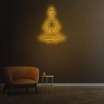 Mindfulness Meditate LED Neon Sign – Modern wall art for yoga studios and meditation spaces, combining style with sustainability.