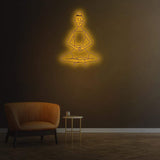 Mindfulness Meditate LED Neon Sign – Modern wall art for yoga studios and meditation spaces, combining style with sustainability.