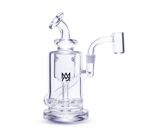 MJ Arsenal Ursa Mini Dab Rig - Compact Glass Recycler with 10mm Connection and Quartz Bucket for Concentrates