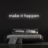 Motivational Wall Decor – Make It Happen LED neon sign to boost inspiration and create a stylish, goal-oriented workspace or living area.