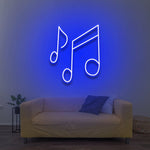 Blue Music Notes Neon Sign - LED Wall Decor for Music Studios, Home Décor, and Music Classrooms