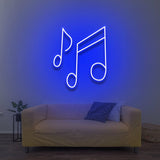 Blue Music Notes Neon Sign - LED Wall Decor for Music Studios, Home Décor, and Music Classrooms