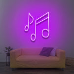 Pink Music Notes Neon Sign - LED Wall Decor for Music Studios, Home Décor, and Music Rooms