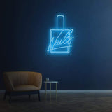 Bright light blue Nails LED Neon Sign for eye-catching salon décor.