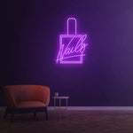 Vibrant Nails LED Neon Sign in purple for modern salon décor.