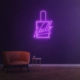 Vibrant Nails LED Neon Sign in purple for modern salon décor.