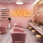 Bold orange Nails LED Neon Sign to make your nail salon stand out.