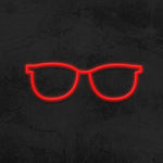 LED neon glasses sign for bars and cafés, perfect lighting to enhance visibility and foot traffic.