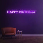 Vibrant Happy Birthday neon light, ideal for adding excitement to any event.
