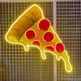 Neon Sizzling Pizza Artwork – UV printed with vivid details, showcasing delicious pizza, perfect for brightening up kitchens, food-themed spaces, and restaurants.