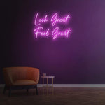 Look Great Feel Great Neon Sign | Stylish Decor for Salons & Homes