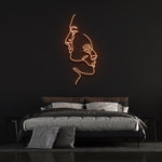 Neon Sign Two Faces LED - Wall Art - Mysterious & Captivating
