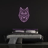 Neon Wolf Sign with LED Lights, Unique Wall Decor for Modern Homes or Studios