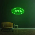 Open LED neon sign, vibrant open sign for businesses, available in multiple colors