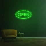 Open LED neon sign, vibrant open sign for businesses, available in multiple colors
