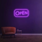 Bright 'Open' LED neon sign for businesses, designed to attract customers and increase foot traffic.
