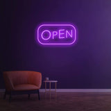Bright 'Open' LED neon sign for businesses, designed to attract customers and increase foot traffic.