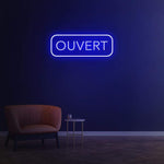 Ouvert LED Neon Sign in custom colors, ideal for adding a touch of sophistication to any restaurant decor.