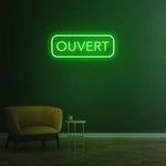 20x7 Ouvert LED Neon Sign, stylish open sign for restaurants, enhances visibility and attracts customers.