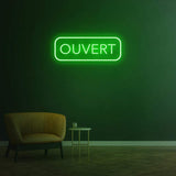 20x7 Ouvert LED Neon Sign, stylish open sign for restaurants, enhances visibility and attracts customers.