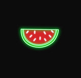 Vibrant Palestine Watermelon LED Neon Sign, customizable colors, energy-efficient, 50,000-hour lifespan, remote control with dimmer, available in 3 sizes.