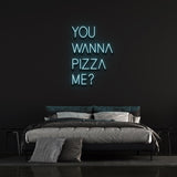 Pizza Lover Neon Sign - You Wanna Pizza Me LED Light for Kitchen Walls and Café Decorations