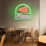 Pizza Restaurant LED Neon Sign in vibrant colors and retro style, perfect for attracting customers and creating a warm, inviting ambiance in pizzerias.